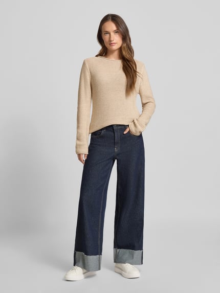 s.Oliver RED LABEL Regular Fit Strickpullover aus Baumwoll-Mix Beige 1