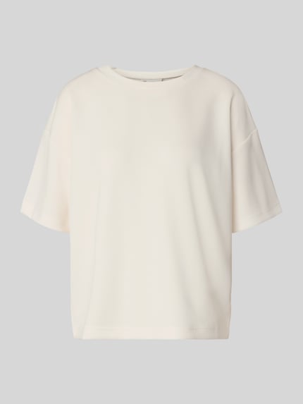 Produktfoto, T-Shirt mit Rundhalsausschnitt Modell 'Helle' von My Essential Wardrobe in Offwhite, Boxy Fit, Material-Mix mit Viskose-Anteil, glatte Oberfläche