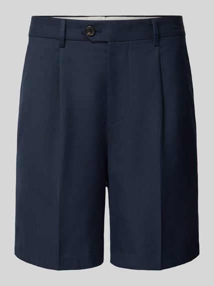 Produktfoto, Loose Fit Bermudas mit Woll-Anteil Modell 'OTTO' von SELECTED HOMME, Optik: Unifarben, Bundfalten, Gürtelschlaufen, Knopf und Reißverschluss, seitliche Eingrifftaschen, Paspeltaschen.
