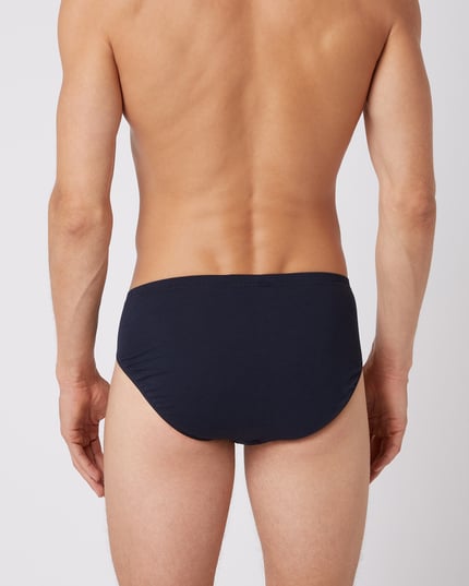 SCHIESSER Slip mit elastischem Bund im 3er-Pack Dunkelblau 4