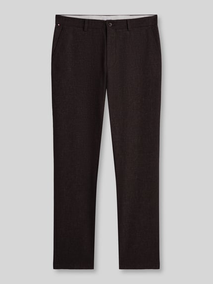 Tommy Hilfiger Slim Fit Gerade Hose aus Baumwoll-Mix mit Viskose-Anteil Modell 'DENTON' Dunkelbraun 2