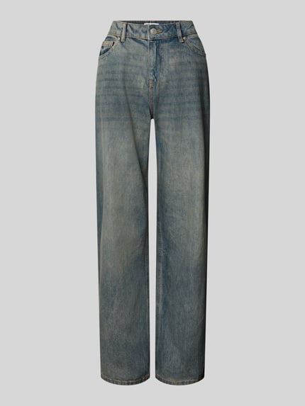REVIEW Straight Leg Jeans aus reiner Baumwolle Rauchblau 2