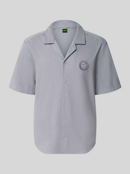 Produktfoto, Relaxed Fit Freizeithemd aus Viskose-Mix Modell 'ST_UNION S' von BOSS für Herren in hellem Grau, glatte Struktur, BOSS Green