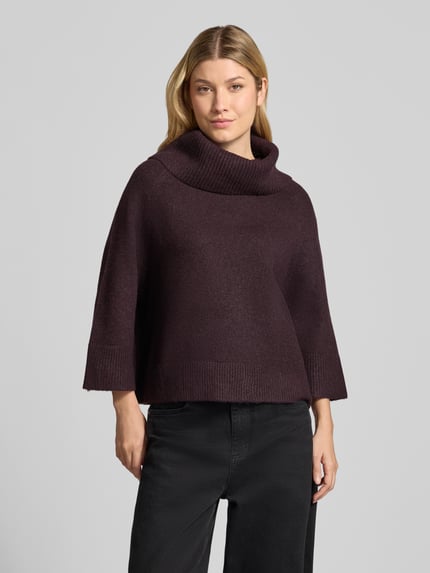 COMMA Relaxed Fit Strickpullover aus elastischem Woll-Mix Bordeaux 4