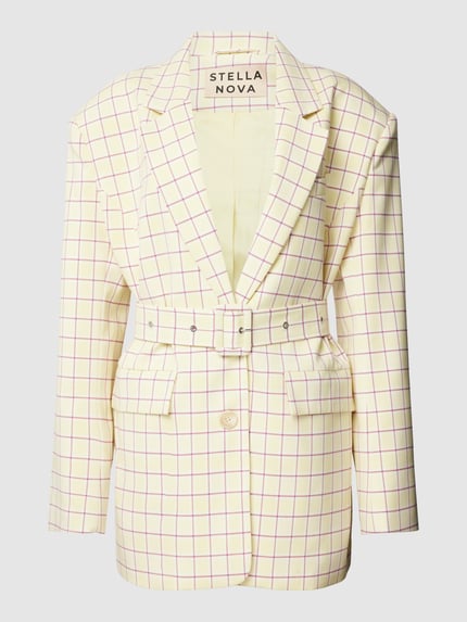 STELLA NOVA Blazer mit Allover-Muster Modell 'Mirella' Hellgelb 2