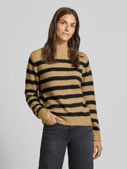 MOS MOSH Strickpullover mit Rundhalsausschnitt Modell 'THORA' Beige 4