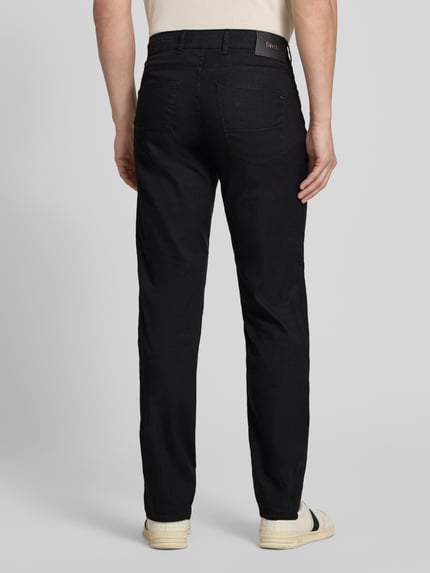 Brax regular fit stoffen broek van mix van katoen en linnen model 'CADIZ' Zwart - 5