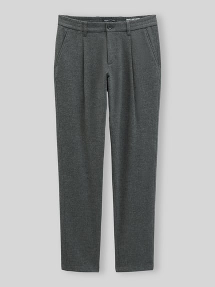 Marc O'Polo Regular Fit Bundfaltenhose aus Wolle mit Bundfalte Dunkelgrau Melange 2