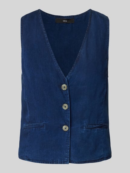 MANGO Weste mit Leistentaschen Modell 'CRETA' Jeansblau 2