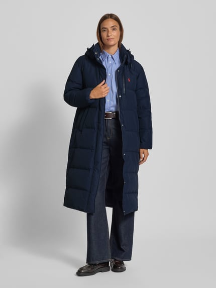 Polo Ralph Lauren Płaszcz pikowany z kapturem Granatowy 1