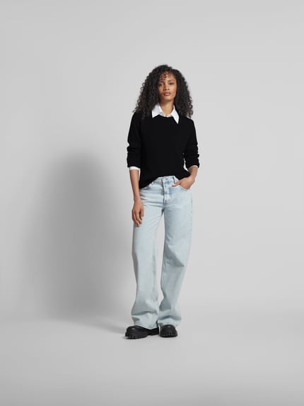 Juvia Pullover mit gerippten Abschlüssen Black 1