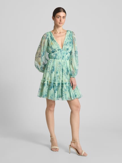 Lace & Beads Cocktailkleid im Stufen-Look Gruen 1