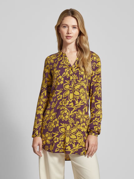 Christian Berg Woman Blusenshirt mit V-Ausschnitt Senf 4