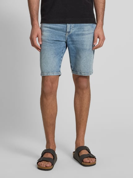 BOSS Orange Korte regular fit jeans in used-look, model 'Re.Maine' Lichtblauw - 4