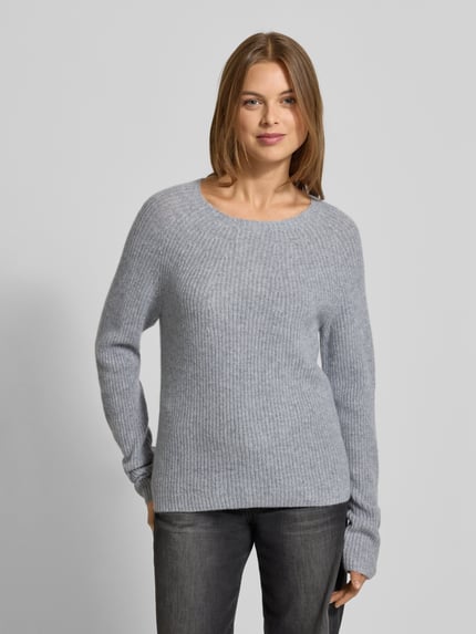 Fynch-Hatton Strickpullover aus reinem Kaschmir mit Rundhalsausschnitt Hellgrau Melange 4