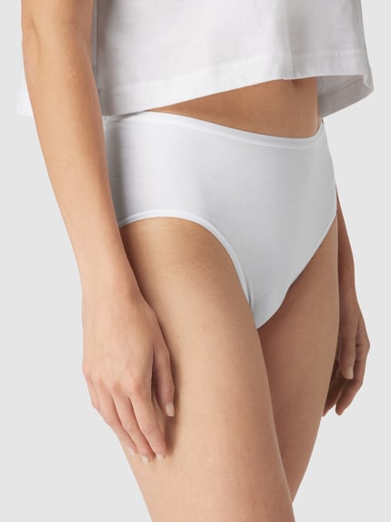 Mey Slip mit Label-Print Modell 'Superfine' Weiss 3