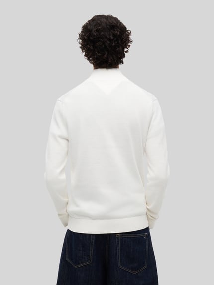 Tommy Jeans Slim Fit Troyer aus reiner Baumwolle Offwhite 5