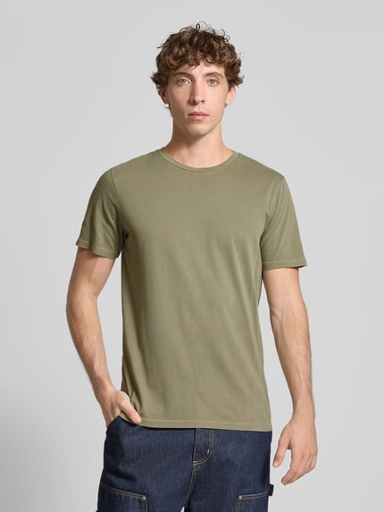 Superdry T-shirt z prążkowanym okrągłym dekoltem Zielony 4