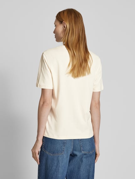 VILA T-Shirt mit Label-Stitching Modell 'SYBIL' Beige 5