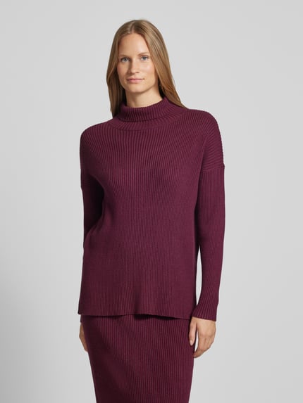 Soyaconcept Strickpullover mit Rollkragen Modell 'KANITA' Bordeaux Melange 4