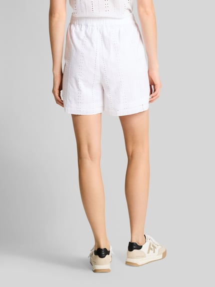 Tom Tailor Denim Relaxed Fit Shorts aus reiner Baumwolle mit Lochstickerei Weiss 5