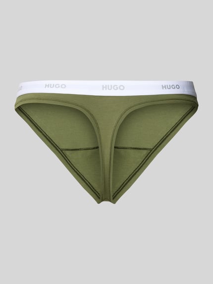 HUGO String aus Baumwoll-Mix Modell 'ID THONG' Oliv 3