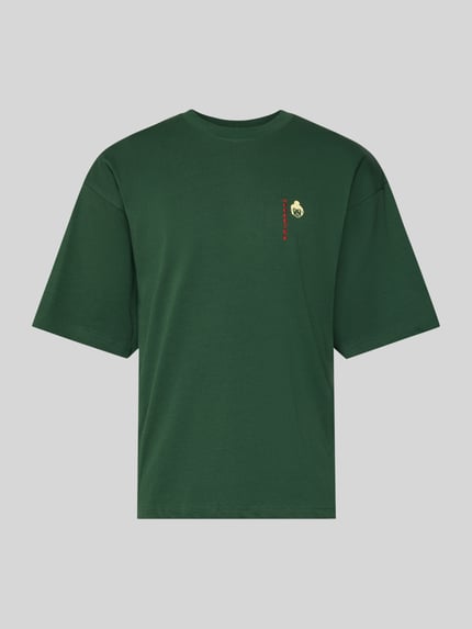 WOODBIRD T-Shirt mit Label-Detail Modell 'Beam' Dunkelgruen 2