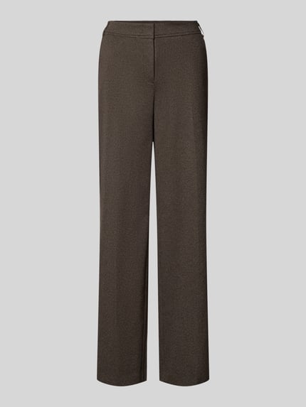 Christian Berg Woman Wide Fit Stoffhose mit Bügelfalten und Gürtelschlaufen Mittelbraun 1