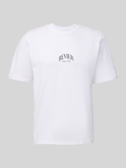 REVIEW T-Shirt mit Label-Print Weiss 2