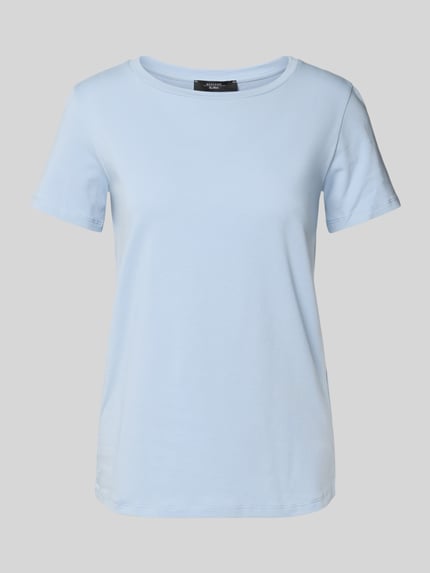 Produktfoto, Slim Fit T-Shirt aus Baumwoll-Mix Modell 'MULTIB' von Weekend Max Mara in Optik: Unifarben, Label-Stitching-Applikation, Rundhals, Kurzarm, glatte Textur