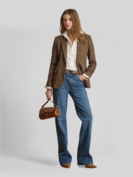 Lauren Ralph Lauren Regular Fit Kurzblazer aus Baumwoll-Mix Camel 1