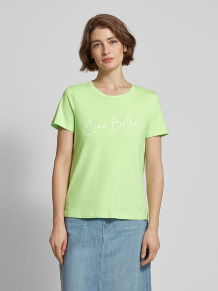 VERO MODA T-shirt z napisem model ‘Bonnie’ Zielony 4