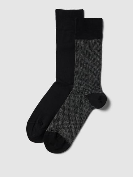 Christian Berg Men Sokken in een set van 2 met labeldetail Zwart - 1