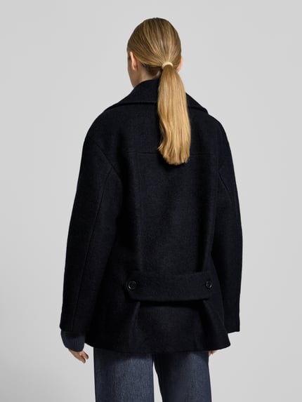 Style Icon Collection Oversized korte trenchcoat van wolmix - curated by Maja Weyhe Donkerblauw - 5