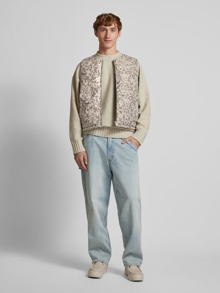PEQUS Steppweste mit Label-Stitching Modell 'Aether' Taupe 1