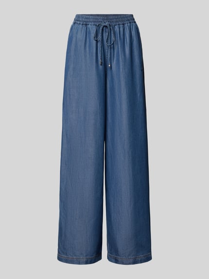 Produktfoto, blaue Wide Leg Weite HOSE aus Lyocell Modell 'C_TANELLA' von BOSS Orange, Damen Weite Hose