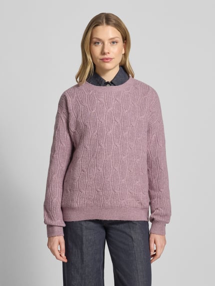 VILA Strickpullover mit Strukturmuster Modell 'LASSIA' Mauve 4