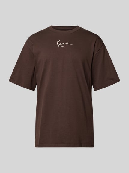 Produktfoto, Regular Fit T-shirt met gestikt logo van KARL KANI, heren t-shirt met ronde hals, met korte mouwen, ruglengte maat M 74 cm