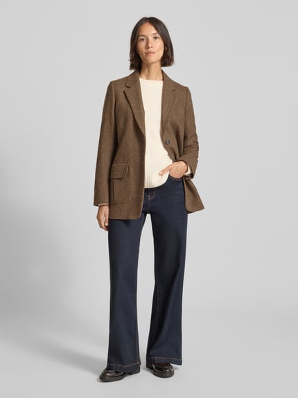VERO MODA Sweter o kroju relaxed fit z domieszką wełny model 'BOOM' Écru 1