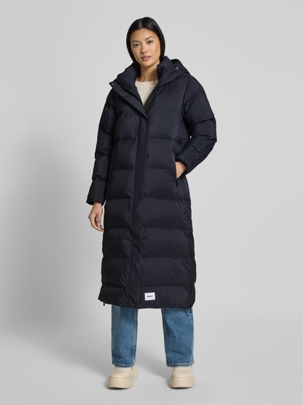 khujo Gewatteerde lange jas met ritszakken, model 'MAYLA3' Donkerblauw - 4