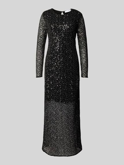 Selected Maxikleid mit Paillettenbesatz Modell 'NOEL' Black 2