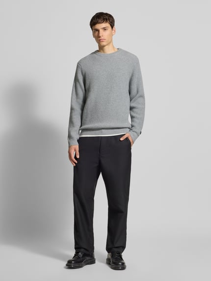 Levi's® Sweter z dzianiny z mieszanki wełny z okrągłym dekoltem Jasnoszary melanż 1