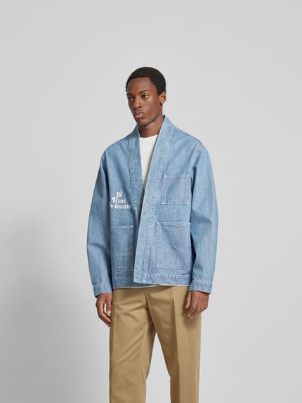 Kenzo kurtka jeansowa o kroju oversized ze sznurowanym zapięciem Jeansowy niebieski 4