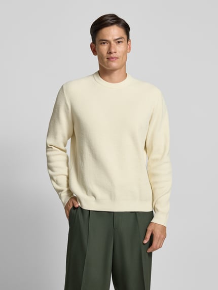 Jake*s Studio Men Bluzka o kroju regular fit z długim rękawem i okrągłym dekoltem Écru 4