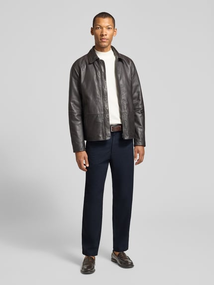 BOSS Orange Regular Fit Stoffhose mit elastischem Bund Marine 1