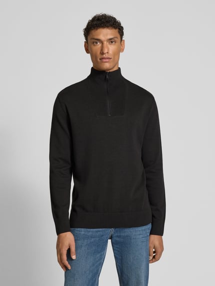 Tom Tailor Denim Regular Fit Troyer aus reiner Baumwolle Black 4