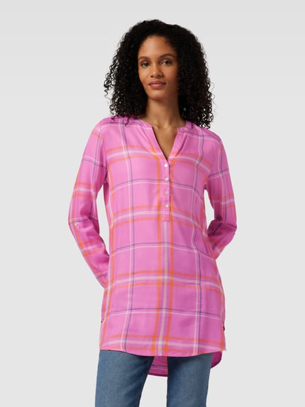 Montego Bluse mit Tunikakragen Pink 4
