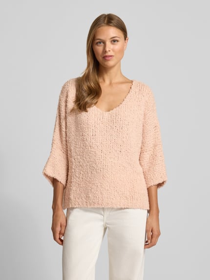 ZABAIONE Relaxed Fit gebreide trui met wol-alpaca-aandeel model 'Em44maa' Roze - 4
