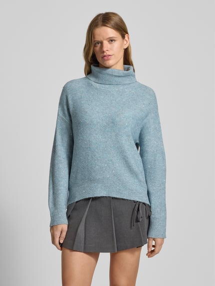 ONLY Oversized Rollkragenpullover mit Paillettenbesatz Modell 'ARIZONA LS SEQUINS' Schilf 4