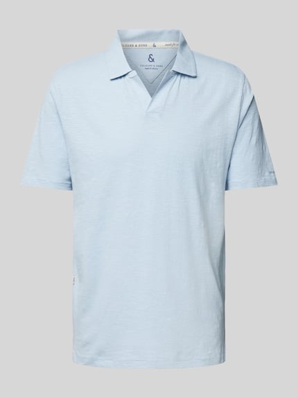 Colours & Sons Slim Fit Poloshirt aus Baumwoll-Leinen-Mix Anthrazit 2